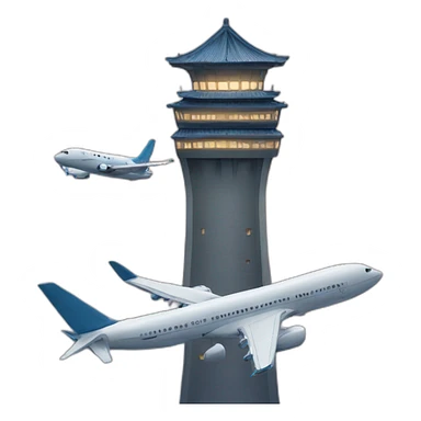 Two tower with a plane sticker