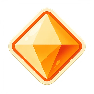 diamond shape carved from ivory. square tilted 45 degrees. full front view sticker