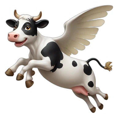 Flying cow sticker