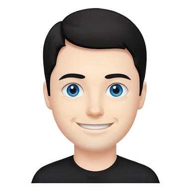 Neil McCormick from Mysterious Skin with blue eyes, black hair, black shirt sticker