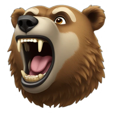 Grizzlybear screaming sticker