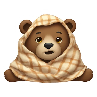 I want to have a bear emoji in a blanket  sticker