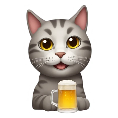 cat with beer sticker