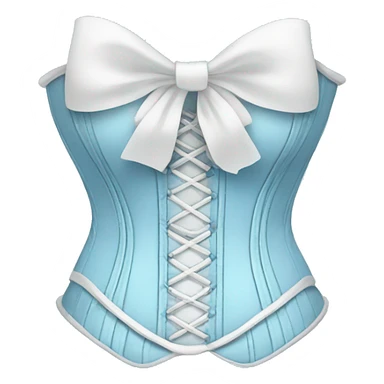 Baby blue corset with a white bow sticker
