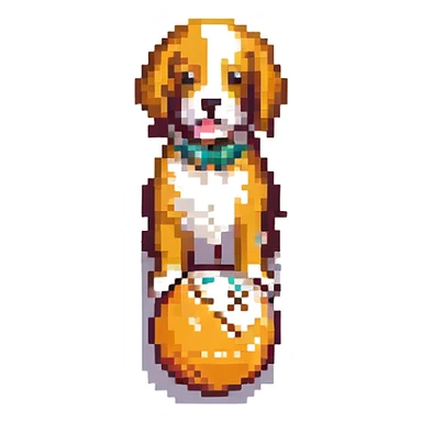 bowling skittle with puppy head on top sticker