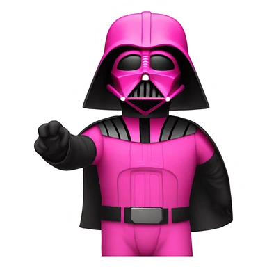 all pink suit darth vader with hand, upper body sticker