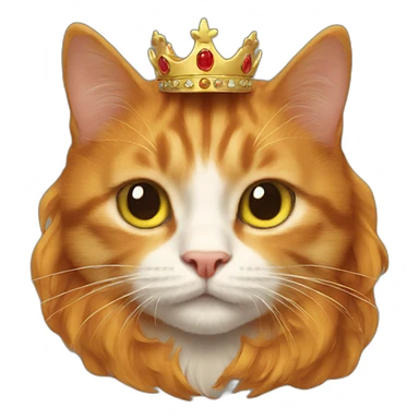 ginger cat with crown and cape sticker