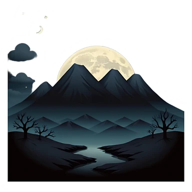 dark and eerie scene, the entire world covered in darkness. The sky is deep black with no stars or light, no moon, no glow just total void and silence. The atmosphere feels ominous and unsettling, as if darkness has swallowed everything. No characters, no visible light sources sticker