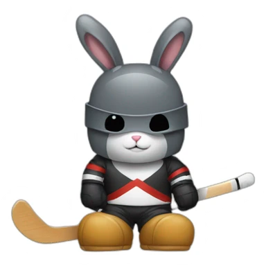 bunny with hockey mask sticker