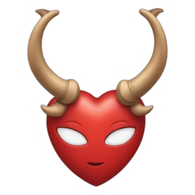 Red heart frame with horns sticker