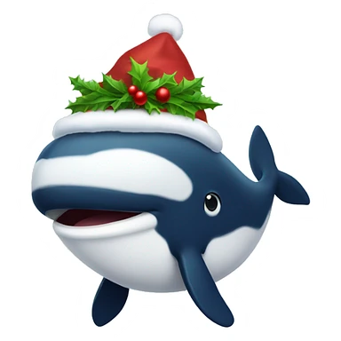 Christmas whale sticker