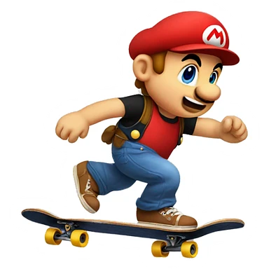 Baby Mario skateboarding sticker