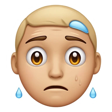 Sweating sad face emoji  sticker