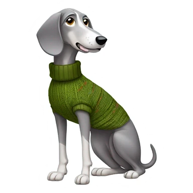 Full body Grey hound dog wearing a turtle neck sweater sticker