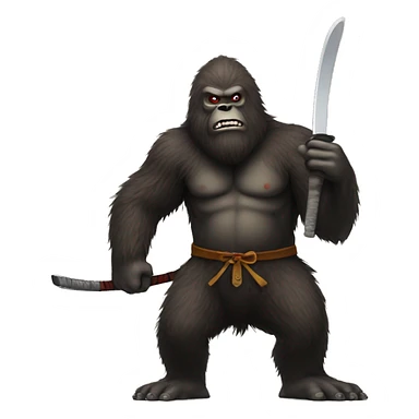 Bigfoot with a katana sticker