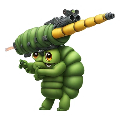 caterpillar with a gun sticker