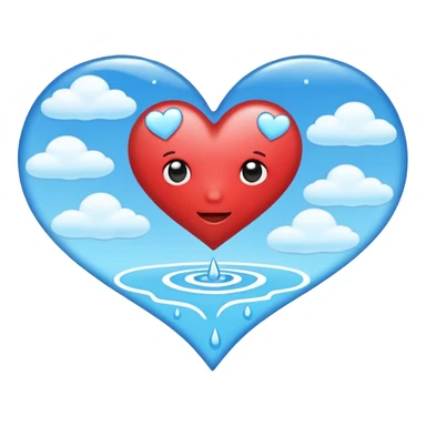 Puddle in the shape of a heart sticker