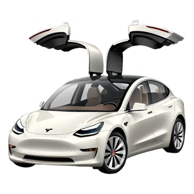 Tesla model 3 white. Icon sticker