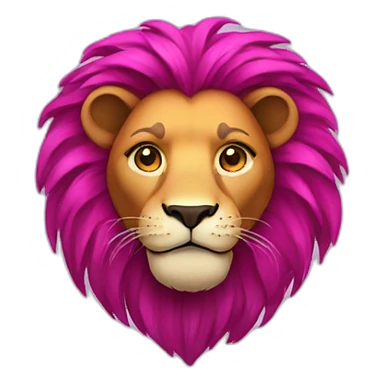 lion with magenta fire hair sticker