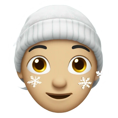 Face with snow on it  sticker
