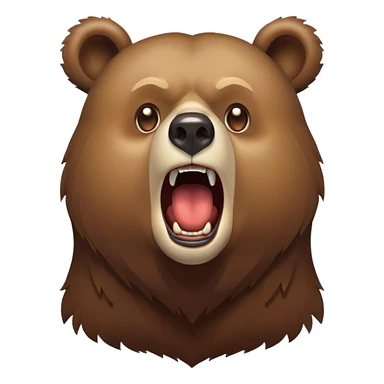 Bear with huge mouth open in shock sticker