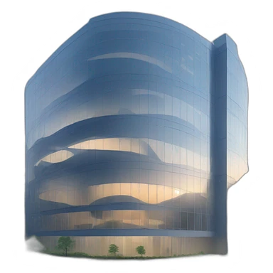 futuristic office building sticker