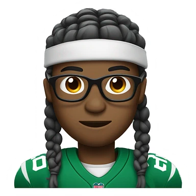 football player with braids and baseball glasses sticker