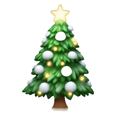 Kerstboom met sneeuw en lichtjes sticker