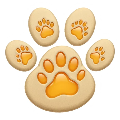 a very light pale pastel orangey yellow pawprint sticker