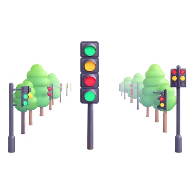 urban street with traffic lights sticker