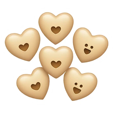 5 small beige hearts sticker