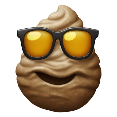 poop emoji with sunglasses sticker