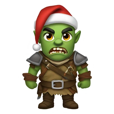 Fierce Orc ranger wearing santa hat sticker