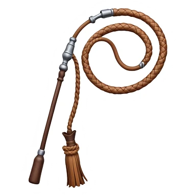 cowboy whip object icon, coiled leather whip, wooden handle, western style, 3D cartoon, mobile game icon style, centered, clean background, soft shadow, no text, no watermark
 sticker
