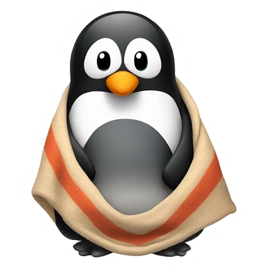 pinguin with a blanket sticker