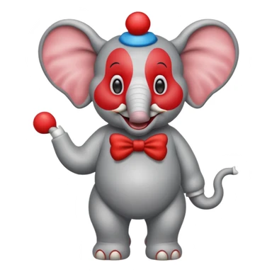 elephant clown, stand sticker