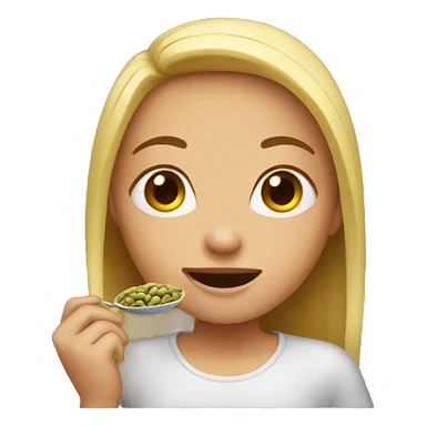 Girl eating beans  sticker