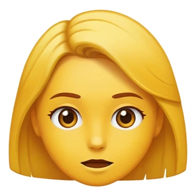 una cara amarilla mirando hacia arriba a la derecha mientras se acaricia el pelo sticker