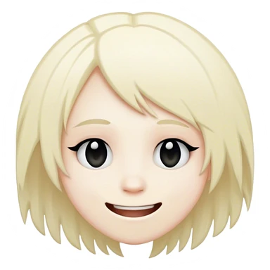 Upside down smile with emo hair sticker