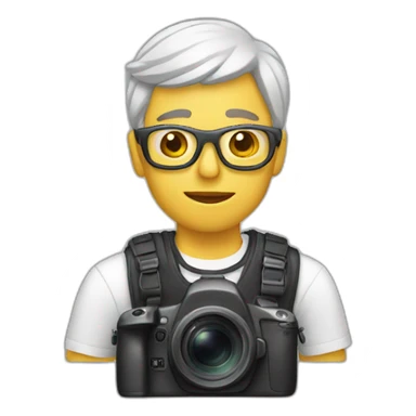 White photographer sticker