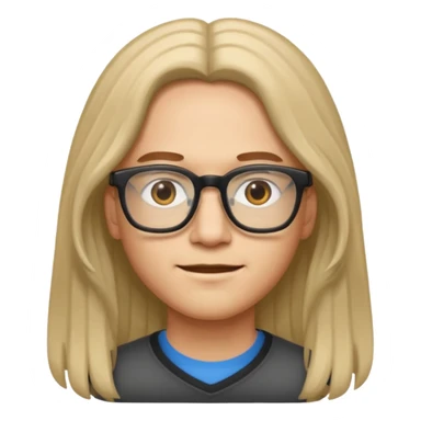 persona con cabello largo y lentes sticker