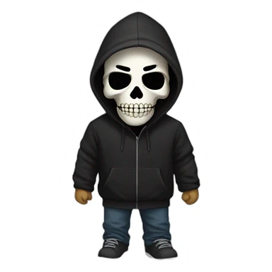 Man wear skeleton mask an black hoodi sticker