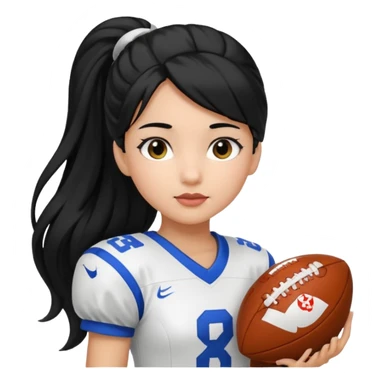 girl tha plays football black hair long pony tail white sticker