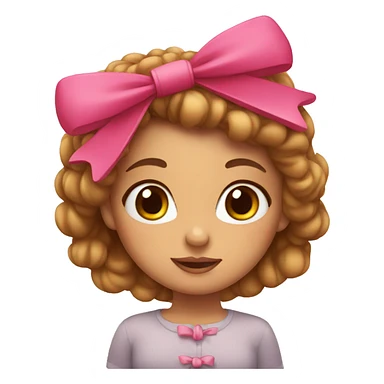 Girl with cute bow on head sticker
