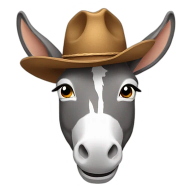 donkey wearing a cowboy hat sticker