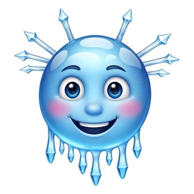 Blue smile face with icicles sticker