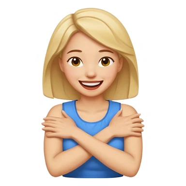 arms crossing neck laughing woman sticker