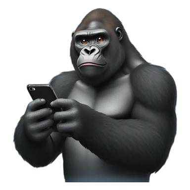 Gorilla holding an iPhone sticker