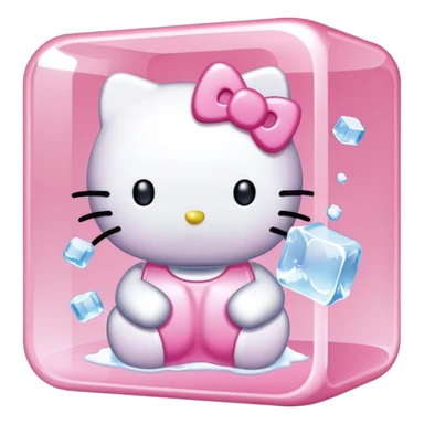 Hello kitty with ice cube sticker