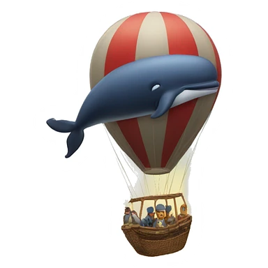 whale hot air baloon sticker